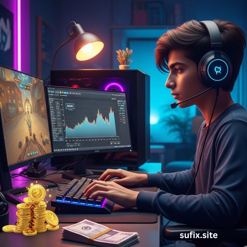 Faislabad ka larka games khel kr paisa bna rha ha?