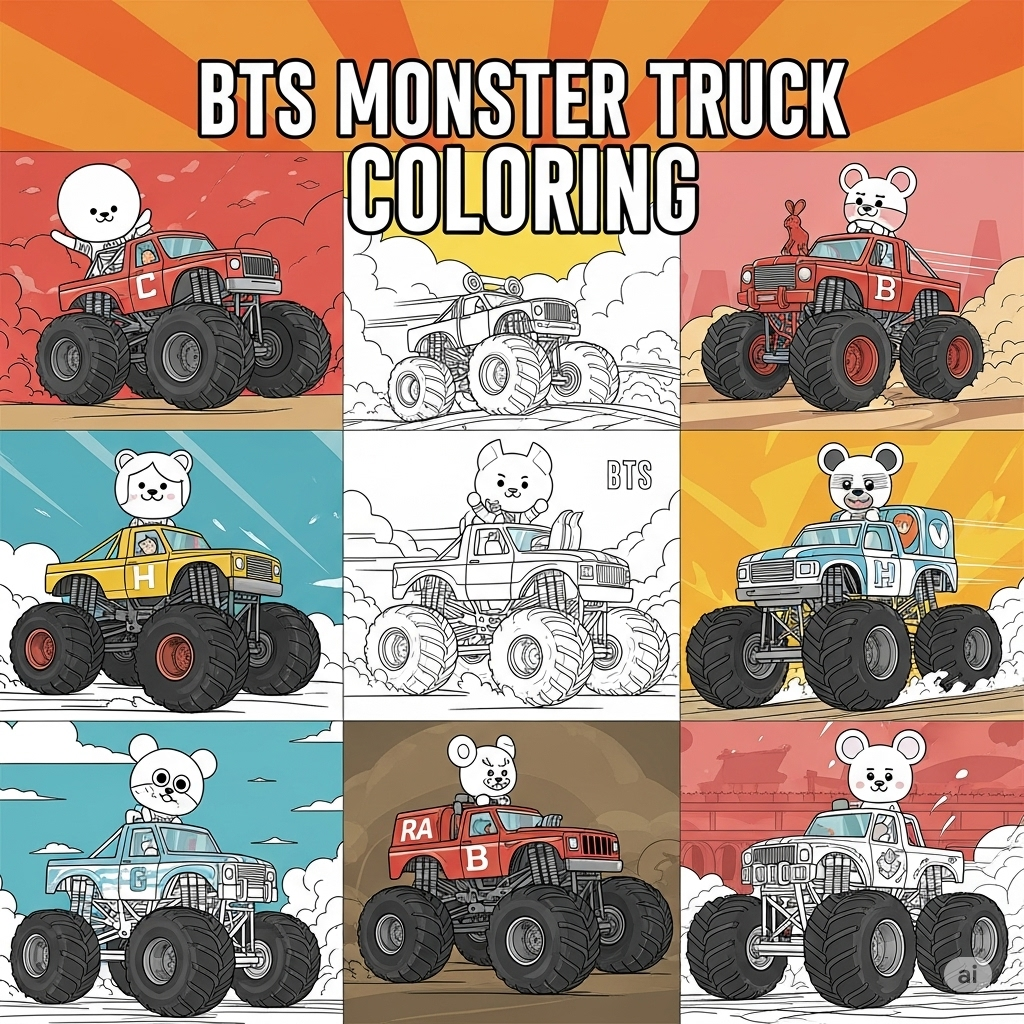 BTS Monster Truck Coloring
